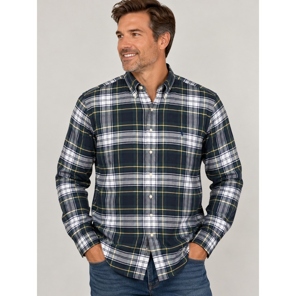 Polo Ralph Lauren Mens XL 18 34/35 Classic Fit Plaid Quiet Luxury Preppy Shirt